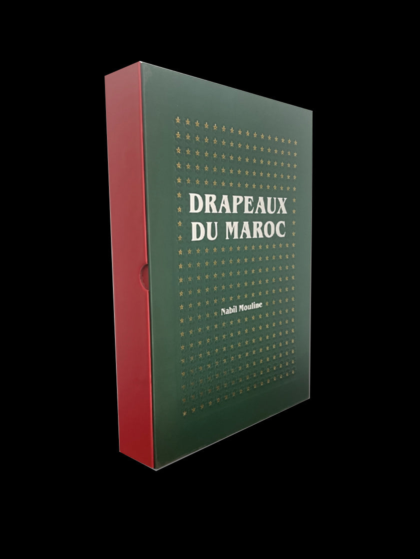Flags of Morocco in box, one version in Arabic and one version in French
