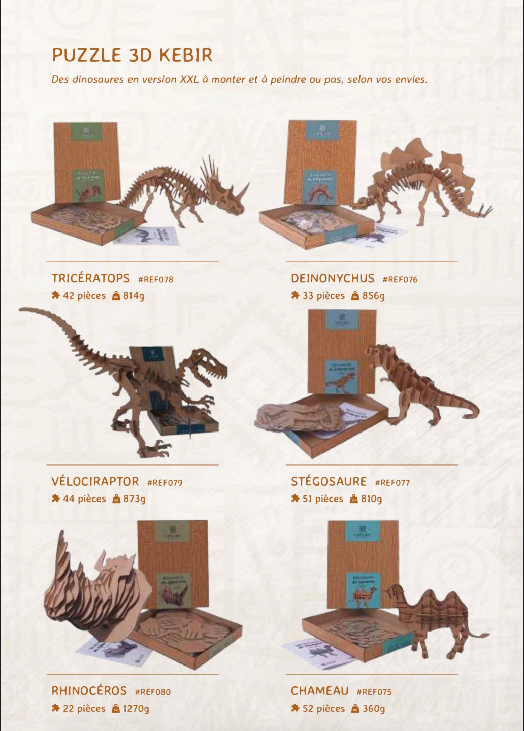 PUZZLE 3D ANIMAUX KEBIR. STEGOSAURE