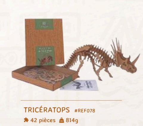 PUZZLE 3D ANIMAUX KEBIR. TRICERATOPS