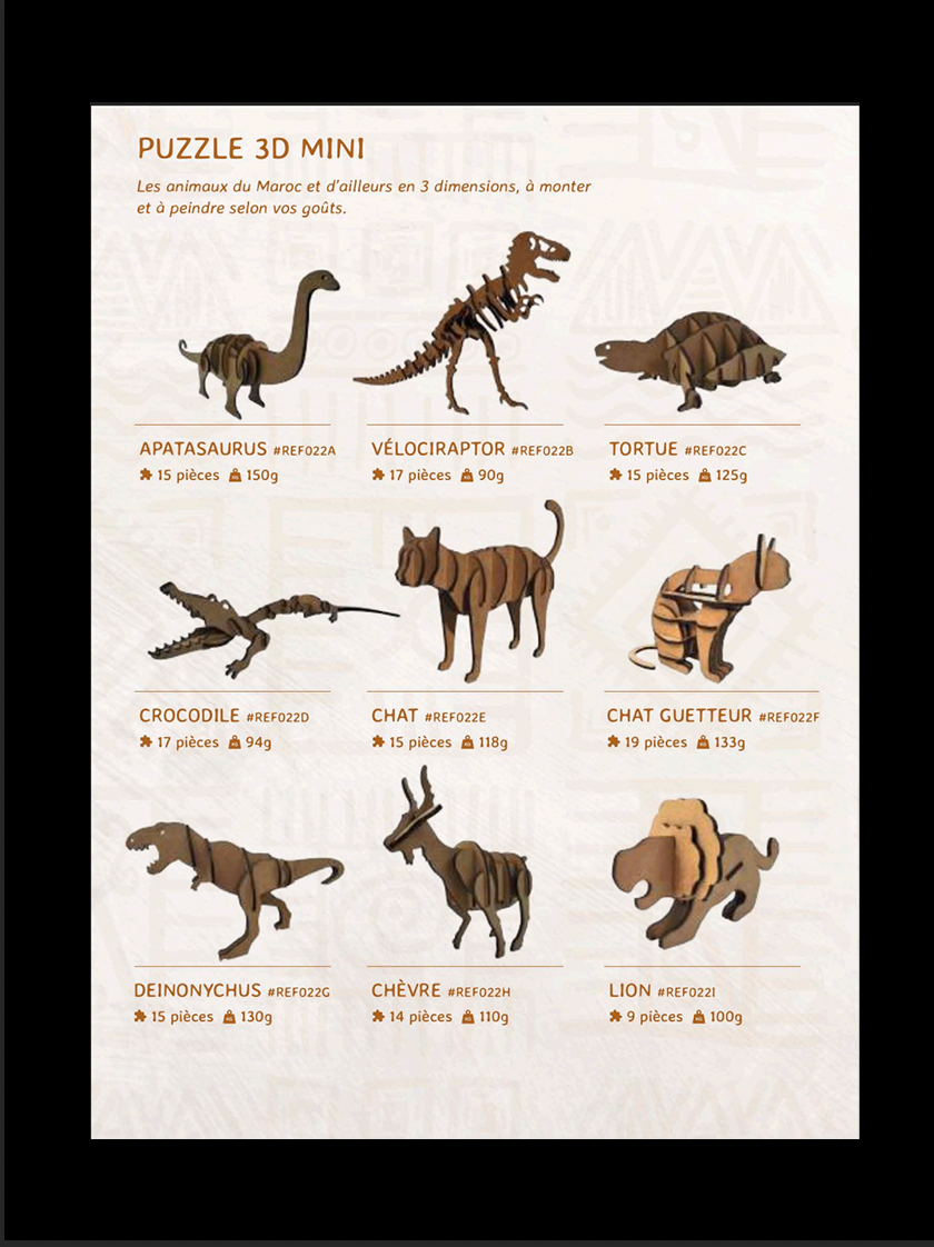 PUZZLE 3D ANIMAUX MINI