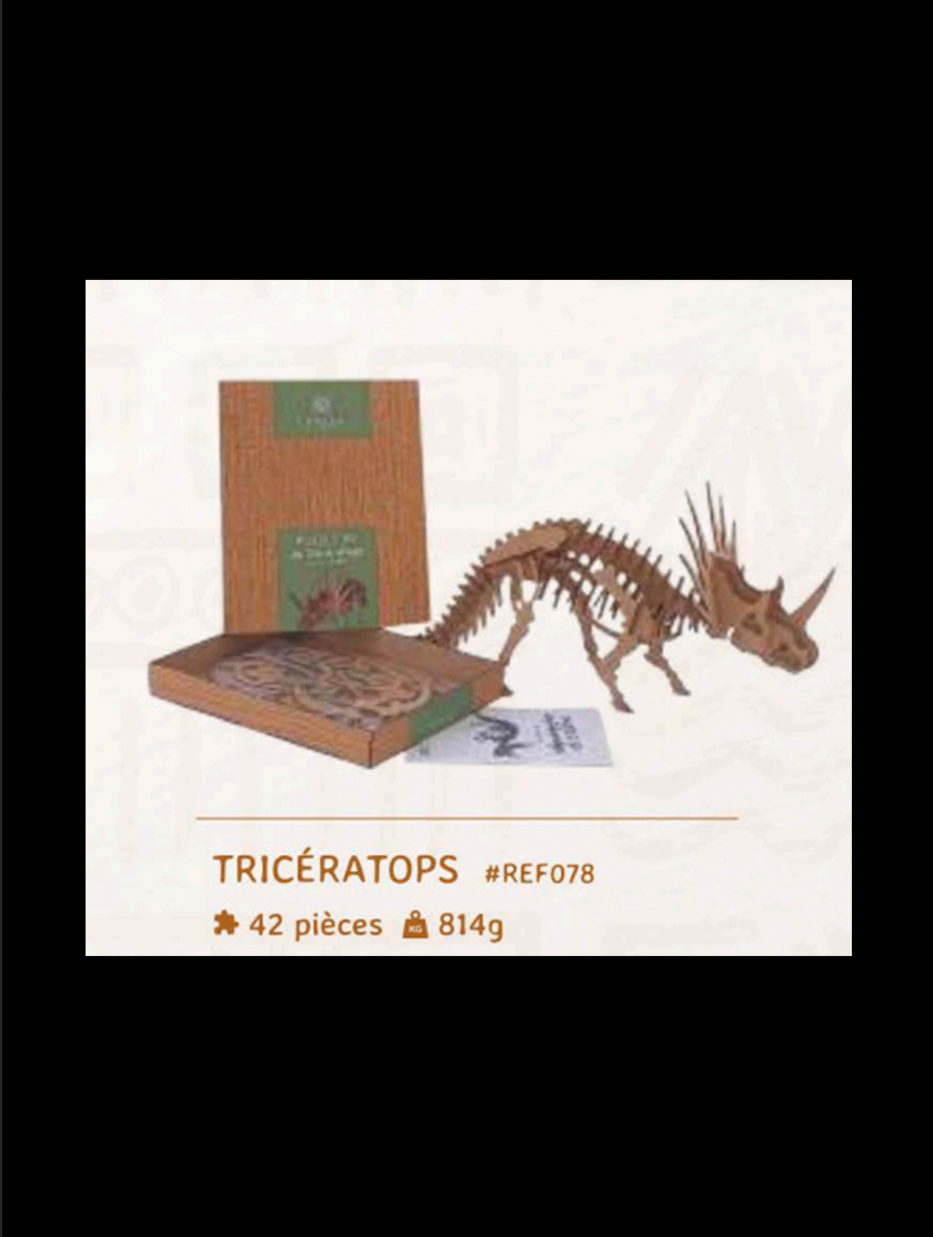 PUZZLE 3D ANIMAUX KEBIR. TRICERATOPS
