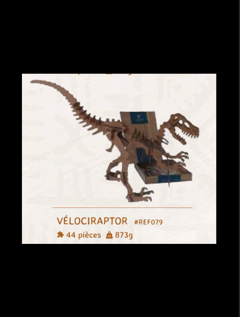 PUZZLE 3D ANIMAUX KEBIR. VELOCIRAPTOR
